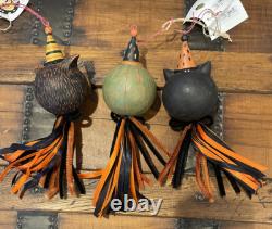 Bethany Lowe Johanna Parker Halloween Eavesdrop Tassel Ornaments-Set o 3 Retired