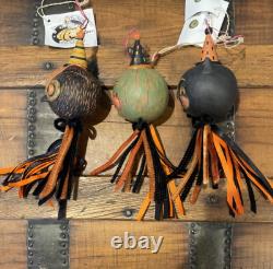 Bethany Lowe Johanna Parker Halloween Eavesdrop Tassel Ornaments-Set o 3 Retired