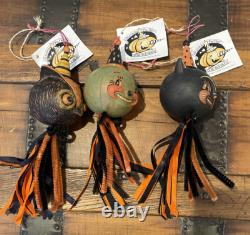 Bethany Lowe Johanna Parker Halloween Eavesdrop Tassel Ornaments-Set o 3 Retired