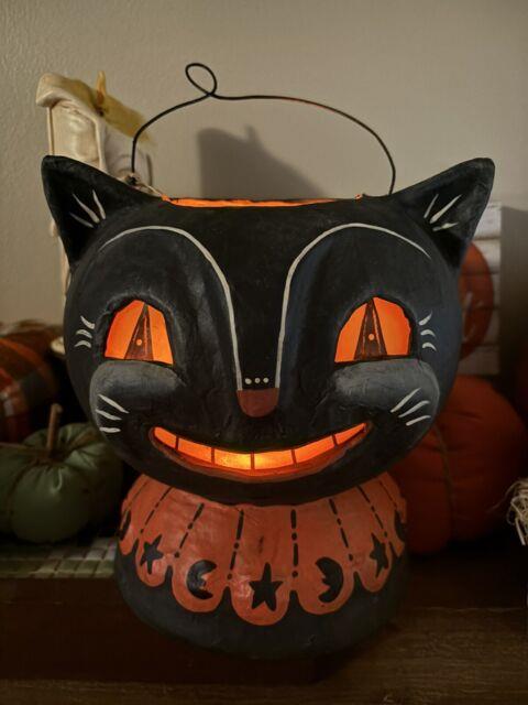 Bethany Lowe Johanna Parker Halloween Smiling Jack Black Cat Lantern