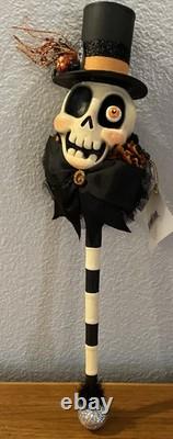 Bethany Lowe Leeann Kress Halloween Skeleton Wand Rattle-Retired