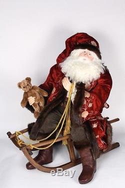 Bethany Lowe Original Christmas Father Christmas On Antique Sled B1217