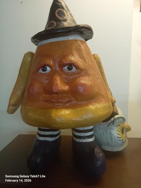 Bethany Lowe Paper Mache Halloween Candy Corn Charlie 22 Tall