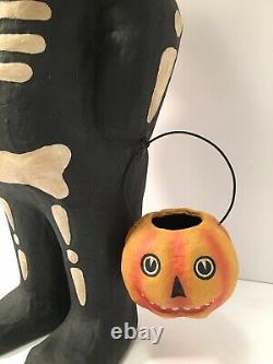 Bethany Lowe Rare Halloween Sourpuss Black Cat in Skelly Costume Retired TJ5324