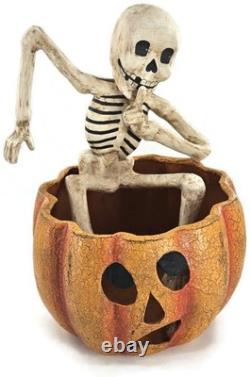 Bethany Lowe Skeleton in Jack-O'-Lantern Paper Mache Halloween Decor TD0060 Bethany Lowe Skeleton in Jack-O'-Lantern Paper Mache Halloween Decor TD0060