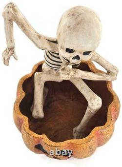 Bethany Lowe Skeleton in Jack-O'-Lantern Paper Mache Halloween Decor TD0060 Bethany Lowe Skeleton in Jack-O'-Lantern Paper Mache Halloween Decor TD0060