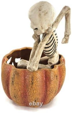 Bethany Lowe Skeleton in Jack-O'-Lantern Paper Mache Halloween Decor TD0060 Bethany Lowe Skeleton in Jack-O'-Lantern Paper Mache Halloween Decor TD0060