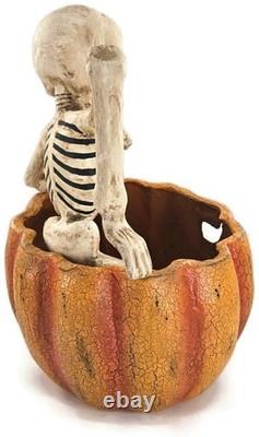 Bethany Lowe Skeleton in Jack-O'-Lantern Paper Mache Halloween Decor TD0060 Bethany Lowe Skeleton in Jack-O'-Lantern Paper Mache Halloween Decor TD0060