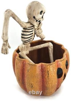 Bethany Lowe Skeleton in Jack-O'-Lantern Paper Mache Halloween Decor TD0060 Bethany Lowe Skeleton in Jack-O'-Lantern Paper Mache Halloween Decor TD0060
