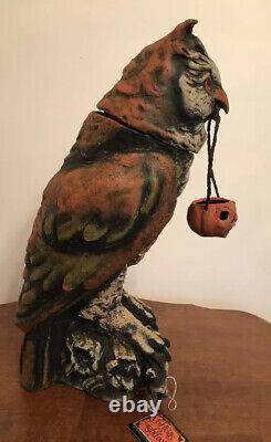 Bethany Lowe Vergie Lightfoot Halloween Owl Container withJack O'Lantern-Retired