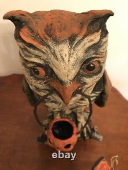 Bethany Lowe Vergie Lightfoot Halloween Owl Container withJack O'Lantern-Retired