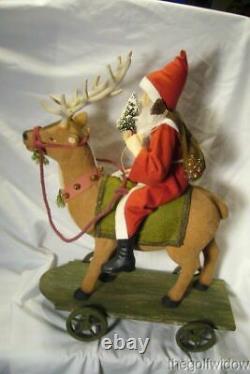 Bethany Lowe Vintage Santa Riding Reindeer