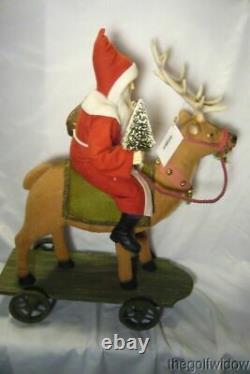 Bethany Lowe Vintage Santa Riding Reindeer