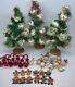 Big Lot! Vintage Bottle Brush Christmas Trees With Ornaments & Decorations