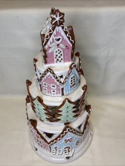 Blue Sky Ceramics Gingerbread 2019, RARE, Tea Light Pink Castle House, Heather G
