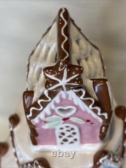 Blue Sky Ceramics Gingerbread 2019, RARE, Tea Light Pink Castle House, Heather G