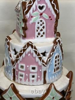 Blue Sky Ceramics Gingerbread 2019, RARE, Tea Light Pink Castle House, Heather G