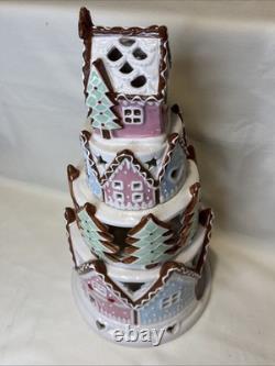 Blue Sky Ceramics Gingerbread 2019, RARE, Tea Light Pink Castle House, Heather G