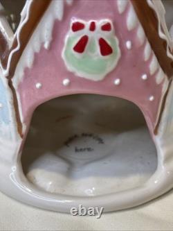 Blue Sky Ceramics Gingerbread 2019, RARE, Tea Light Pink Castle House, Heather G