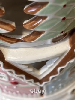 Blue Sky Ceramics Gingerbread 2019, RARE, Tea Light Pink Castle House, Heather G