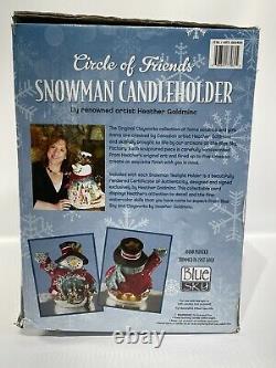 Blue Sky Circle Of Friends Snowman Candleholder Christmas Heather Goldminc