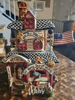 Blue Sky Clayworks God Bless America 1776 House Heather Goldminc 2003