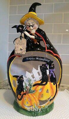 Blue Sky Clayworks Goldminc Halloween Happy Haunting Girty Hugs Cat Tea Light