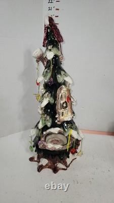 Blue Sky Clayworks Heather Goldminc Santa Claus Treehouse Christmas Tealight