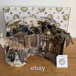 Blue Sky Clayworks O Holy Night Nativity Tealight Heather Goldminc Signed 2000