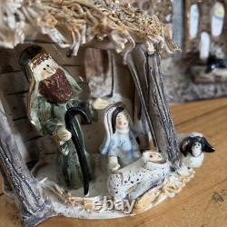 Blue Sky Clayworks O Holy Night Nativity Tealight Heather Goldminc Signed 2000