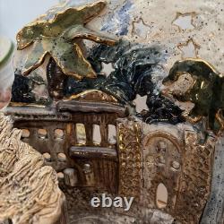 Blue Sky Clayworks O Holy Night Nativity Tealight Heather Goldminc Signed 2000