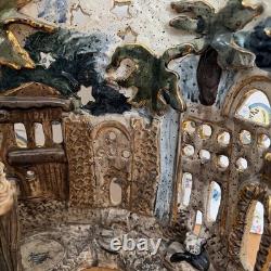 Blue Sky Clayworks O Holy Night Nativity Tealight Heather Goldminc Signed 2000