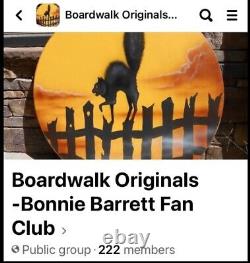 Boardwalk Originals 39 X 26Square Halloween Witch & Cat Signed By Bonnie