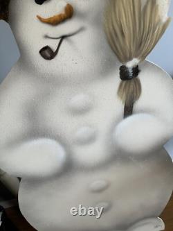 Boardwalk Originals Snowman Bonnie Barrett & Buller Vtg Signed 56 Life Size