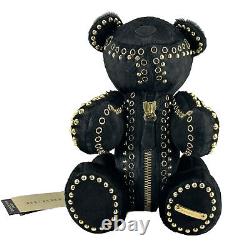 Burberry Black Calf Hair & Gold Tone Studded Adult Collectible Teddy Bear