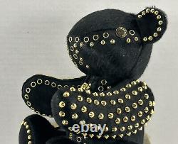 Burberry Black Calf Hair & Gold Tone Studded Adult Collectible Teddy Bear