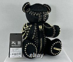 Burberry Black Calf Hair & Gold Tone Studded Adult Collectible Teddy Bear