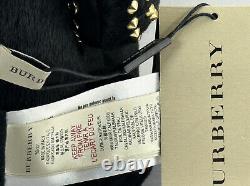 Burberry Black Calf Hair & Gold Tone Studded Adult Collectible Teddy Bear