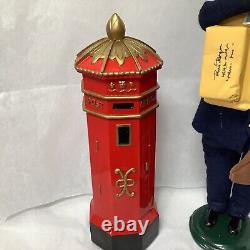 Byers Choice 2002 Mailman Letters Packages Red English Mailbox Very Nice! 14 Box