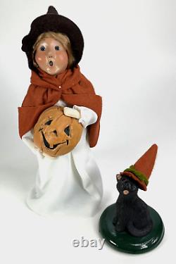 Byers Choice 2005 Halloween Witch Pumpkin & Cat 10 USA Holiday