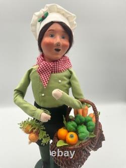 Byers Choice 2017 Chef Cook with Basket of Vegetables Carrots, Peppers & Onions