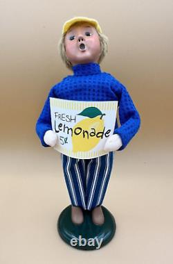 Byers Choice 2017 Lemonade BOY EUC SIGNED by Joyce