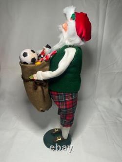 Byers Choice 2022 Santa with Sack of Toys, Peppermint Candy Canes & Soccer Ball