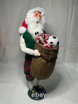 Byers Choice 2022 Santa with Sack of Toys, Peppermint Candy Canes & Soccer Ball