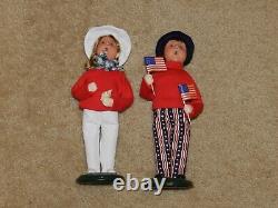 Byers Choice American Patriotic Boy & Girl Signed Mint Cond