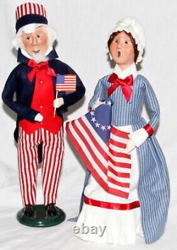 Byers Choice Betsy Ross & Uncle Sam Carolers New Free Priority Shipping