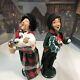 Byers' Choice Caroler Man With Wreath & Woman With Baby 1989 Signed Dated Pair