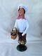 Byers Choice Caroler Woman Chef Baker With Chicken In Basket & Eggs In Wire Basket