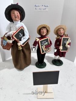 Byers' Choice Carolers Rare School Kids And Teacher Girl Signed By Joyce EXC