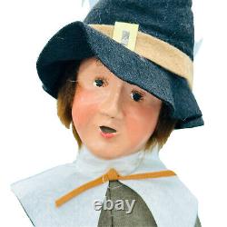 Byers Choice Carolers Thanksgiving Pilgrim man & woman 2014 cornucopia pumpkin